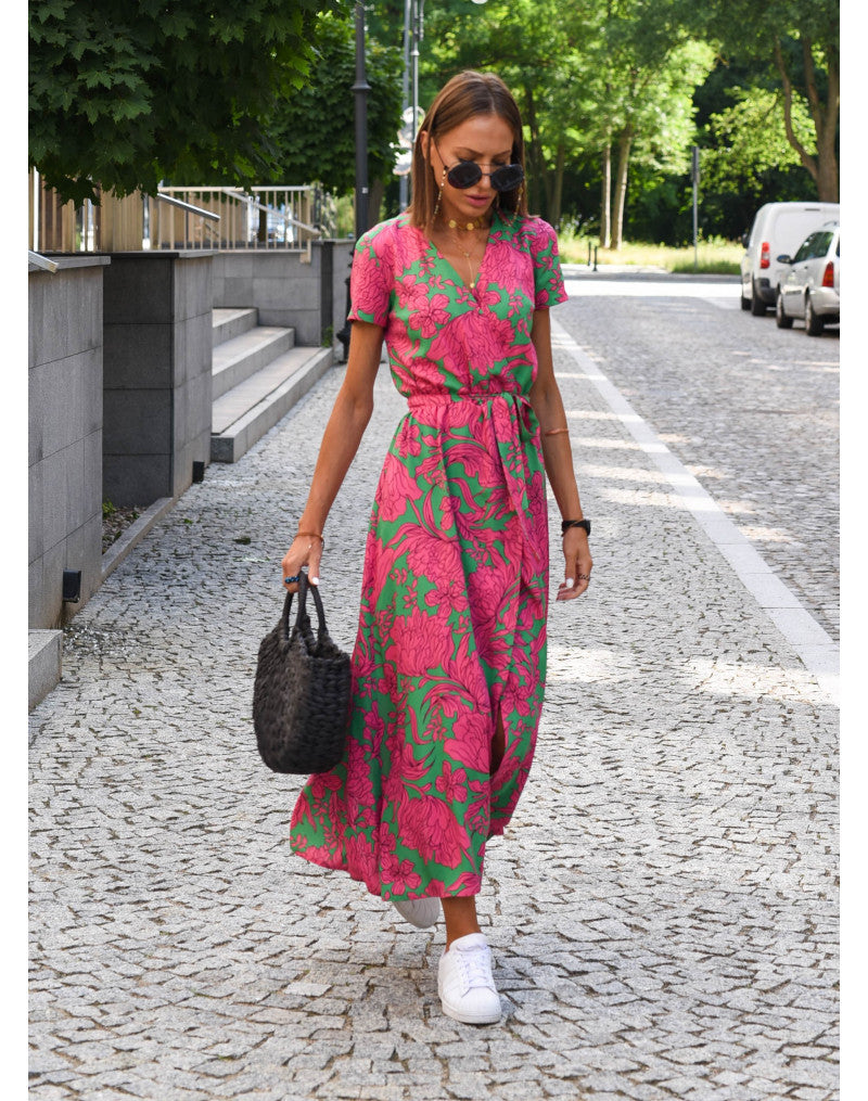 Lillymoda | Jasmine - lässiges Blumen Wickelkleid