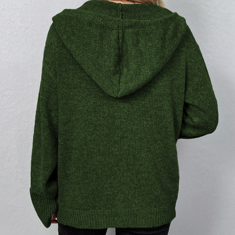 Alesia - Strickjacke mit Kapuze und Kordelzug