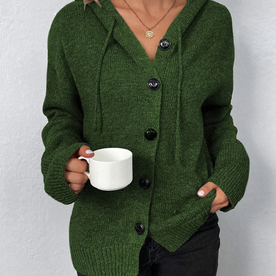 Alesia - Strickjacke mit Kapuze und Kordelzug