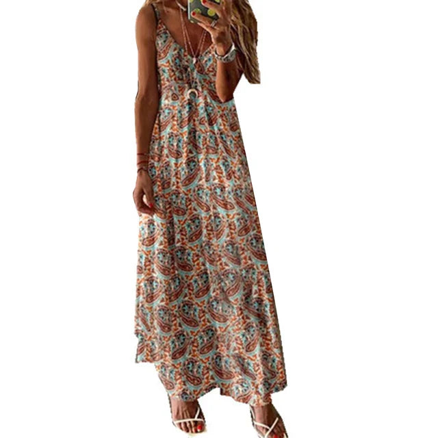 Lillymoda | Ainsley - Boho Vintage Maxikleid