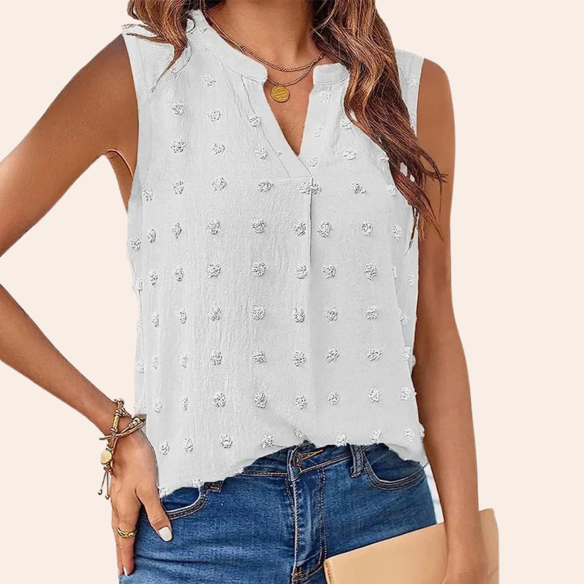 Schulterbluse mit V-Ausschnitt