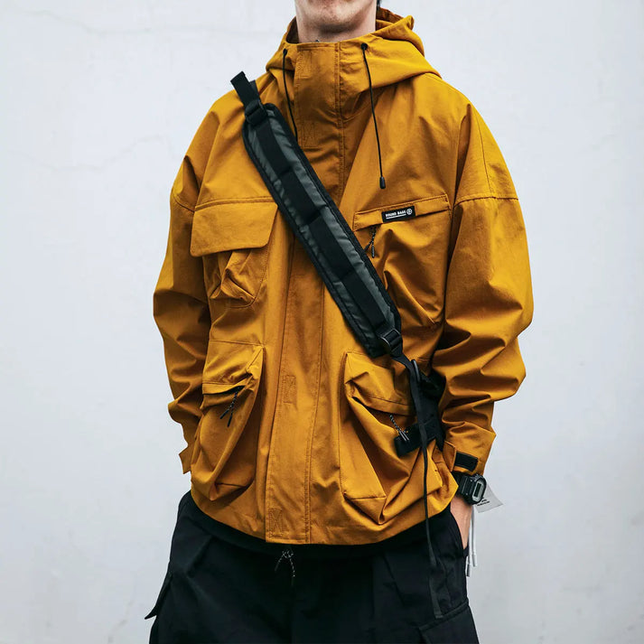 Wetterfeste Jacke | Oversize-Schnitt | Mit Kapuze | Cargo-Jacke | Herrenjacke