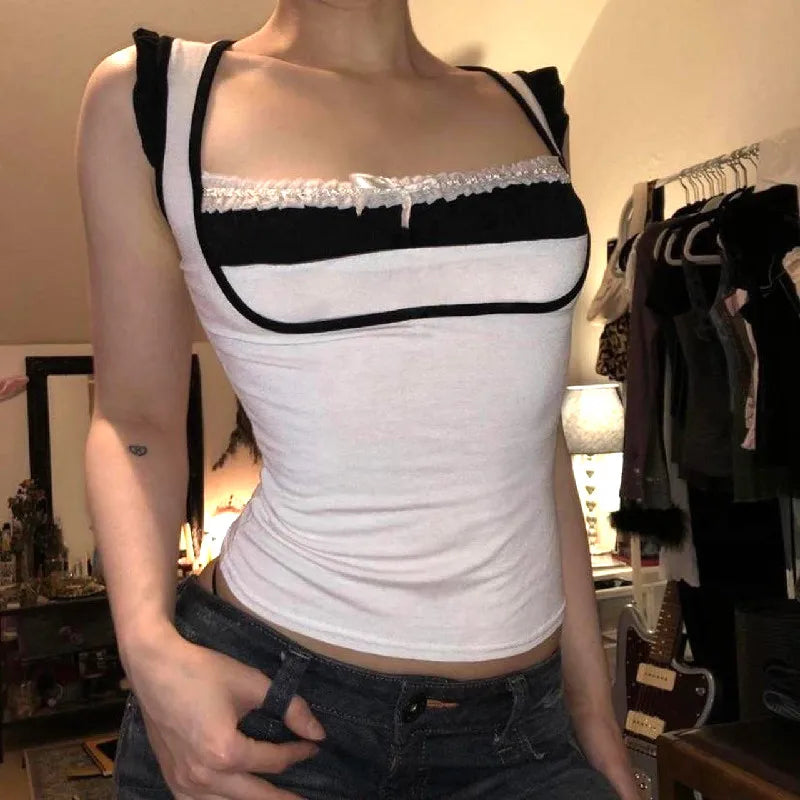 Gillian - Schulterfreie, ärmellose Crop-Tops