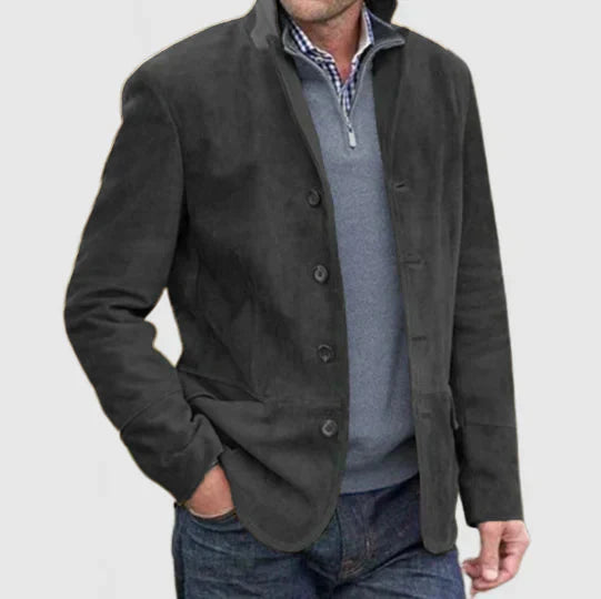 Wildlederjacke | Einreihig | Kunstwildleder | Vintage-Jacke | Herrenjacken