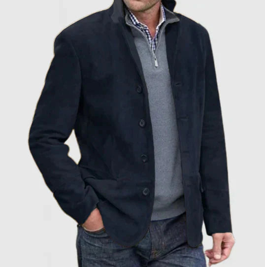 Wildlederjacke | Einreihig | Kunstwildleder | Vintage-Jacke | Herrenjacken