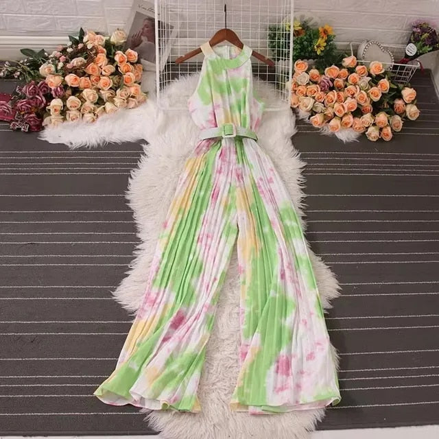 Georgana - Bohemian Jumpsuit mit Blumenmuster und Gürtel
