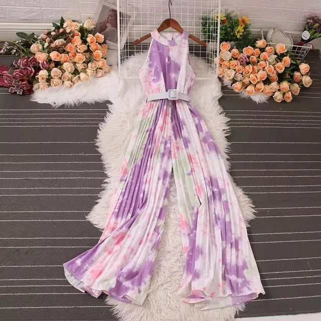 Georgana - Bohemian Jumpsuit mit Blumenmuster und Gürtel