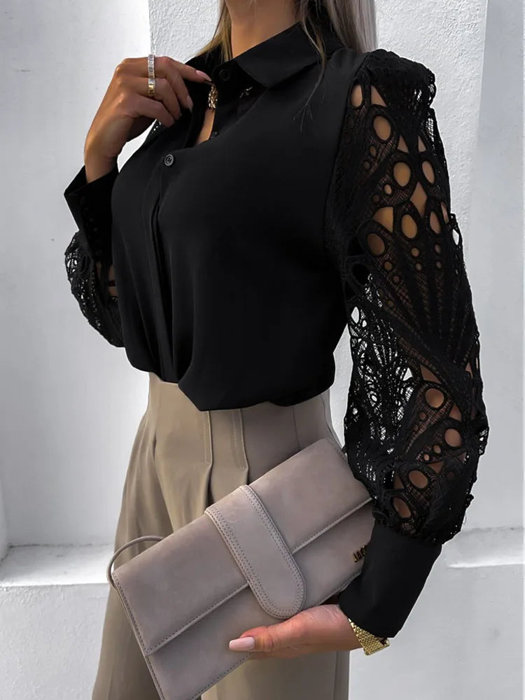Lillymoda | Chevelle - Durchbrochene Spitzenbluse