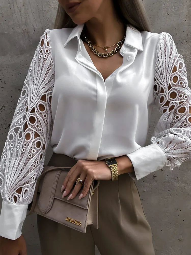 Lillymoda | Chevelle - Durchbrochene Spitzenbluse