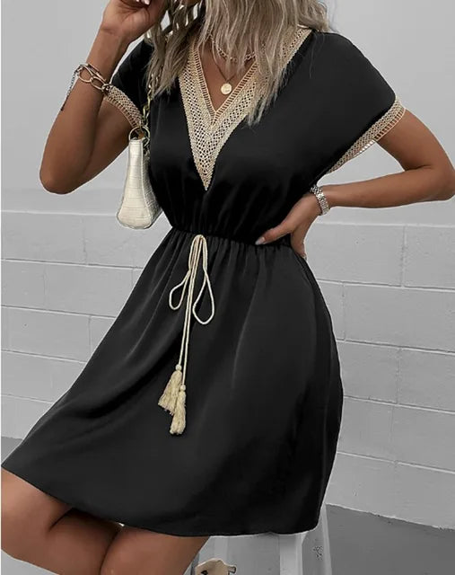 Lillymoda | Darla - elegantes Minikleid mit V-Ausschnitt