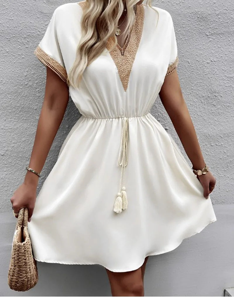 Lillymoda | Darla - elegantes Minikleid mit V-Ausschnitt