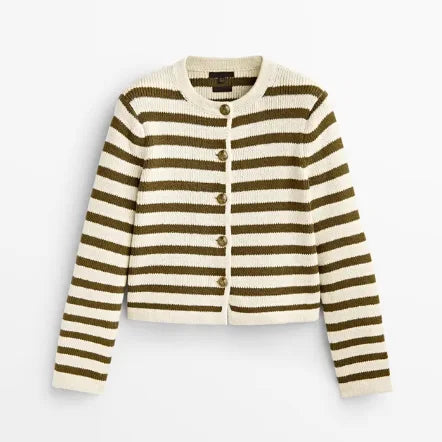 Lillymoda | Jimena - Elegante Gestreifte Strickjacke