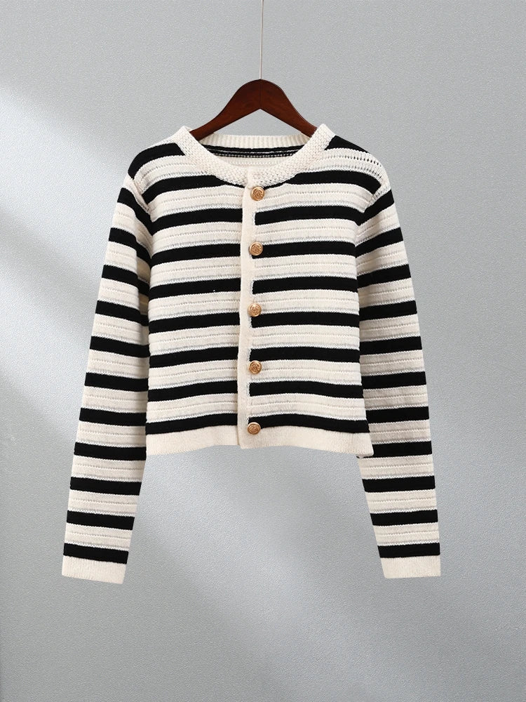 Lillymoda | Jimena - Elegante Gestreifte Strickjacke