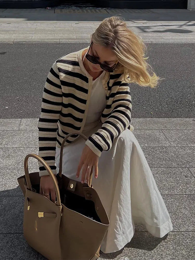 Lillymoda | Jimena - Elegante Gestreifte Strickjacke