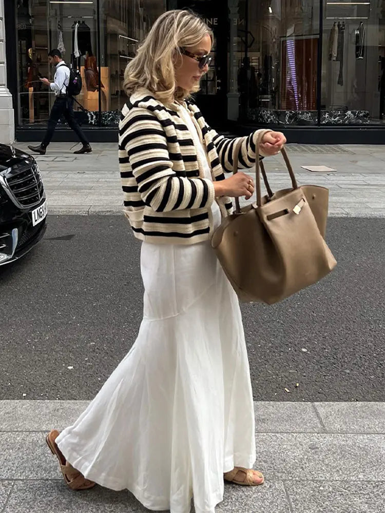 Lillymoda | Jimena - Elegante Gestreifte Strickjacke