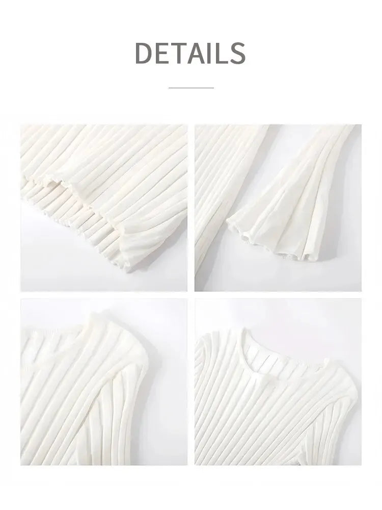 Lillymoda | Carla - Gestricktes Langärmeliges Maxikleid
