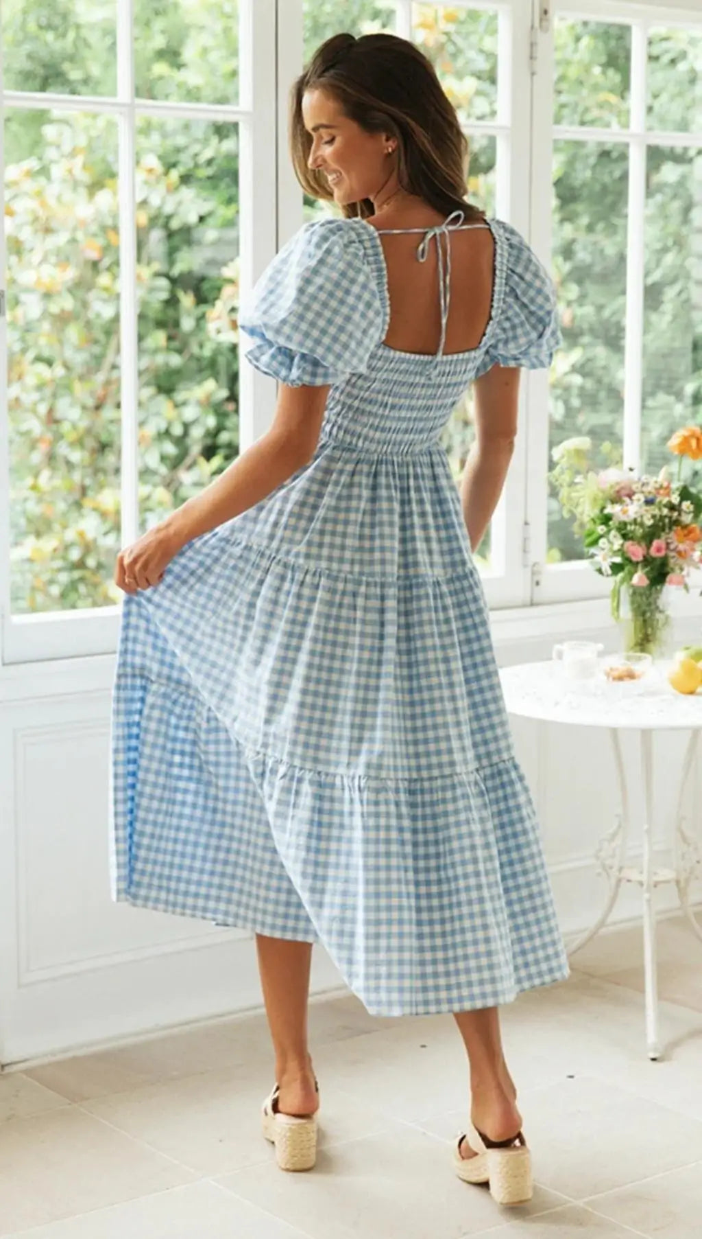 Lillymoda | Jessica - Stylisches bedrucktes Kleid mit Karomuster