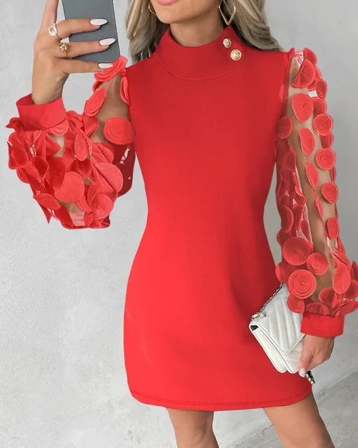 Lillymoda | Chloe - Elegantes Minikleid mit Laternenärmeln