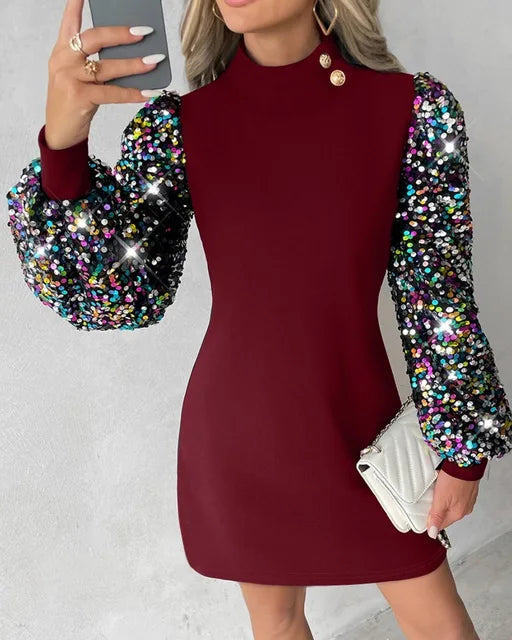 Lillymoda | Chloe - Elegantes Minikleid mit Laternenärmeln