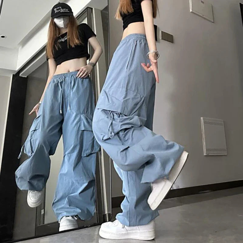 Iva - Koreanische lockere Hose mit hoher Taille