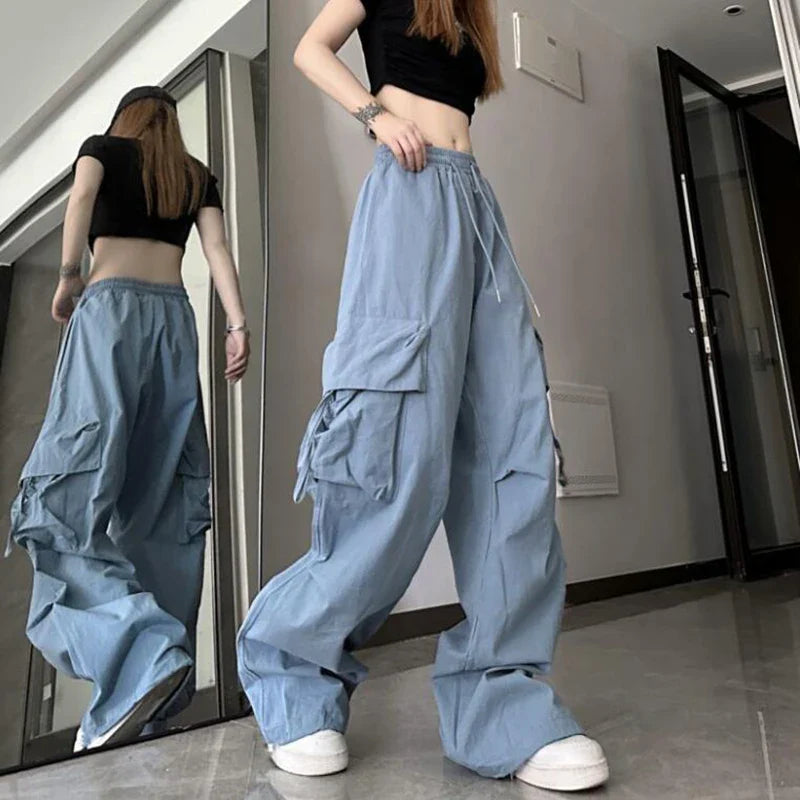 Iva - Koreanische lockere Hose mit hoher Taille