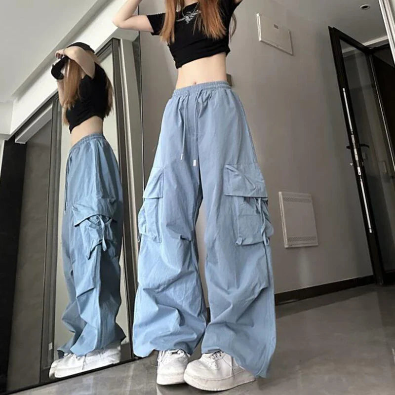 Iva - Koreanische lockere Hose mit hoher Taille