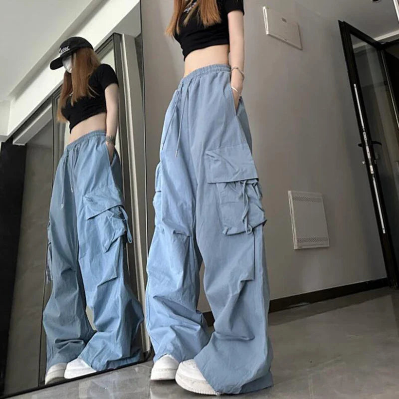 Iva - Koreanische lockere Hose mit hoher Taille