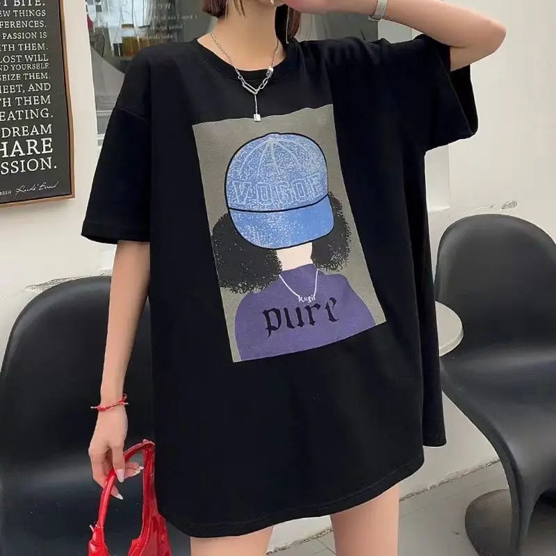 Dorcas - Lockeres Übergrößen-T-Shirt mit Rundhalsausschnitt