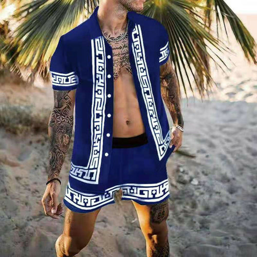 Zweiteiler – mit Knöpfen – Kurzarm – Hemd und Shorts – Sommerkleidung für Herren