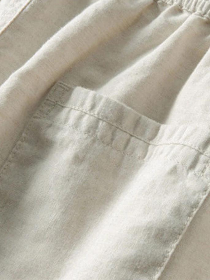 Zweiteiler | Kurzarm | Knopfleiste | Leinenkleidung | Leinenhose für Herren