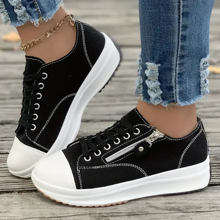 Bodil - Sportschuhe mit Reißverschluss und Schnürsenkeln
