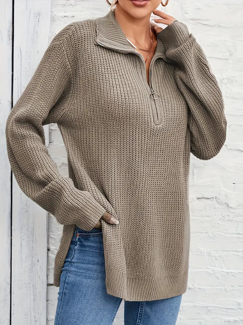 Mavis - Lässiger Pullover mit Reißverschluss Damen