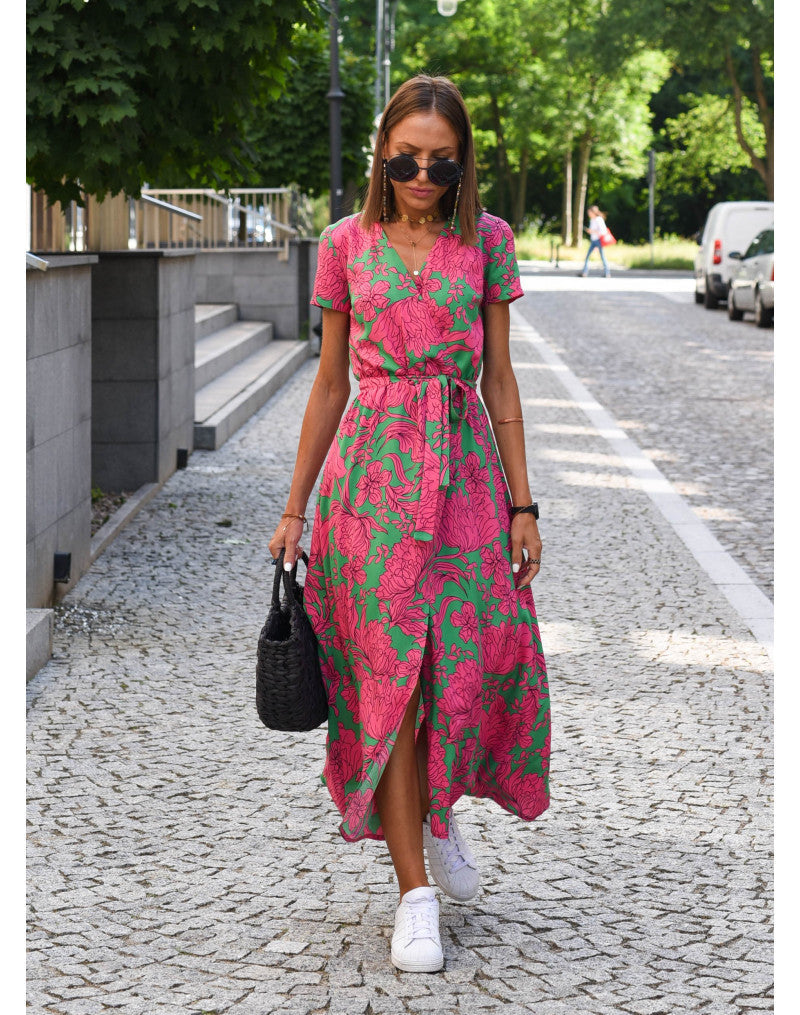 Lillymoda | Jasmine - lässiges Blumen Wickelkleid
