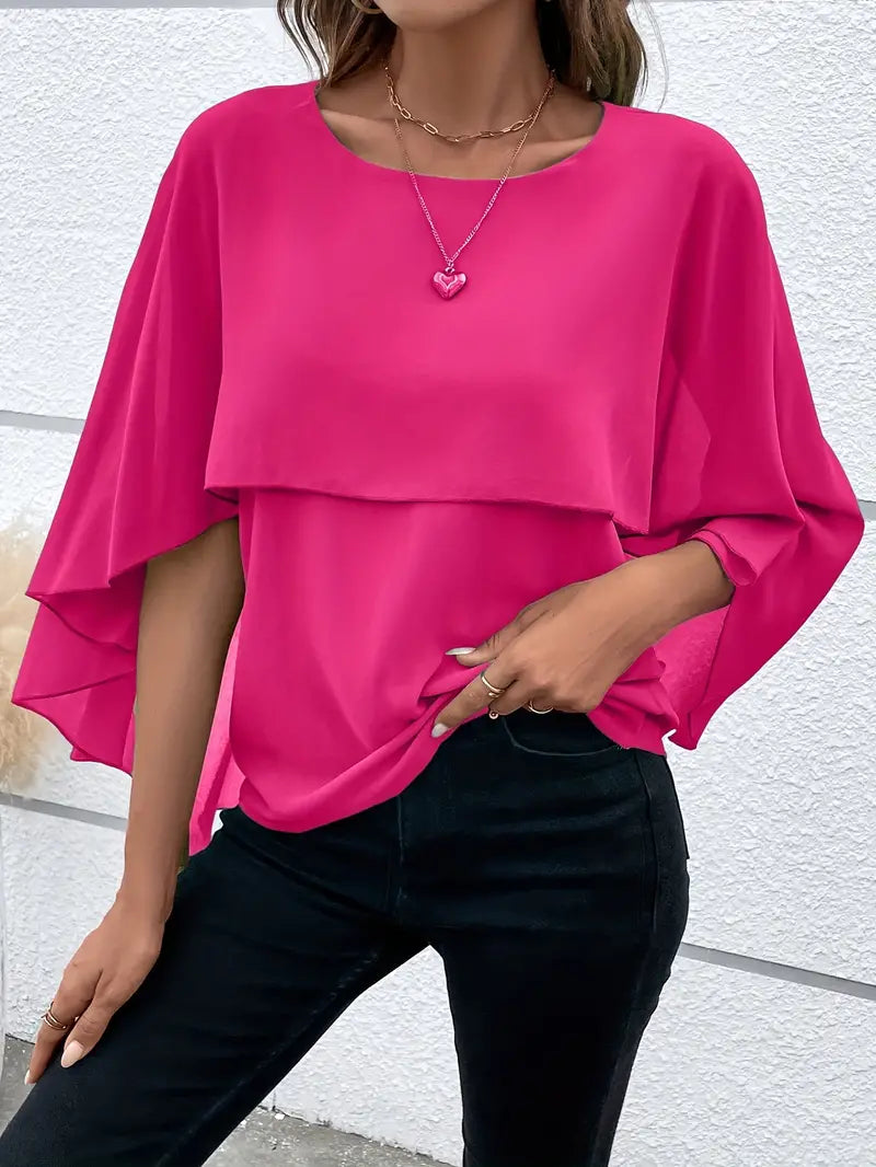 Valery - Elegante Bluse mit Umhangärmeln