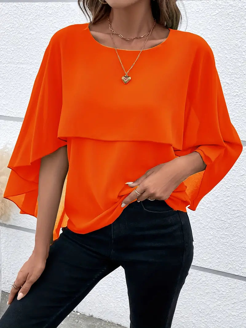 Valery - Elegante Bluse mit Umhangärmeln