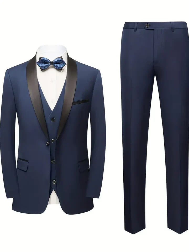 Alfeo - Formales 3-teiliges Anzug-Set Ein-Knopf-Jacke, Weste und Hose