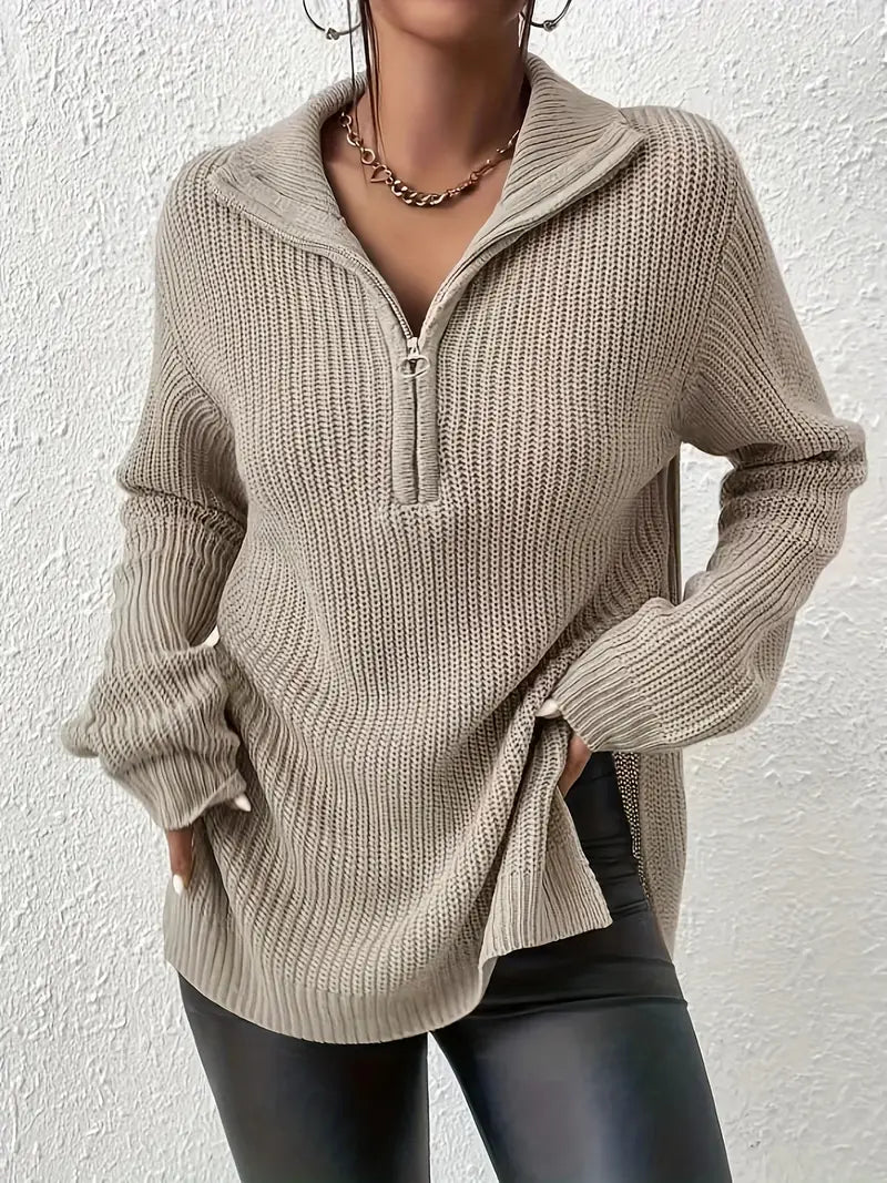 Karyl - Lässiger Pullover mit Reißverschluss Damen