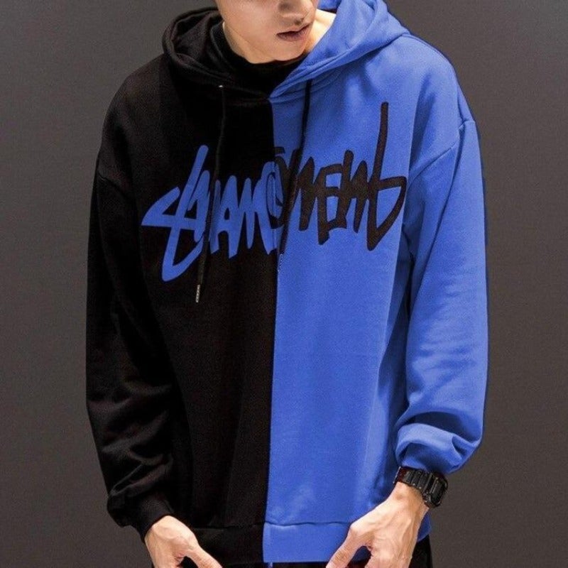 Zweifarbiger Herren-Hoodie