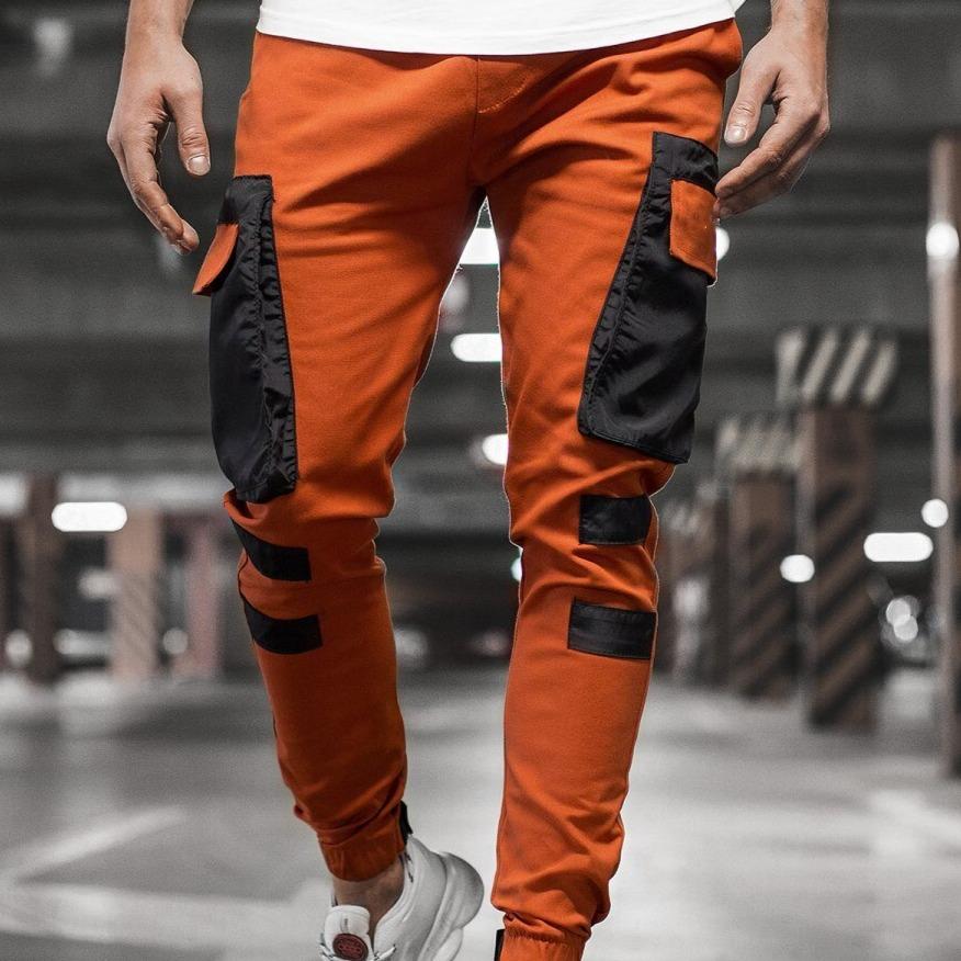 Zweifarbige Cargohose für Herren