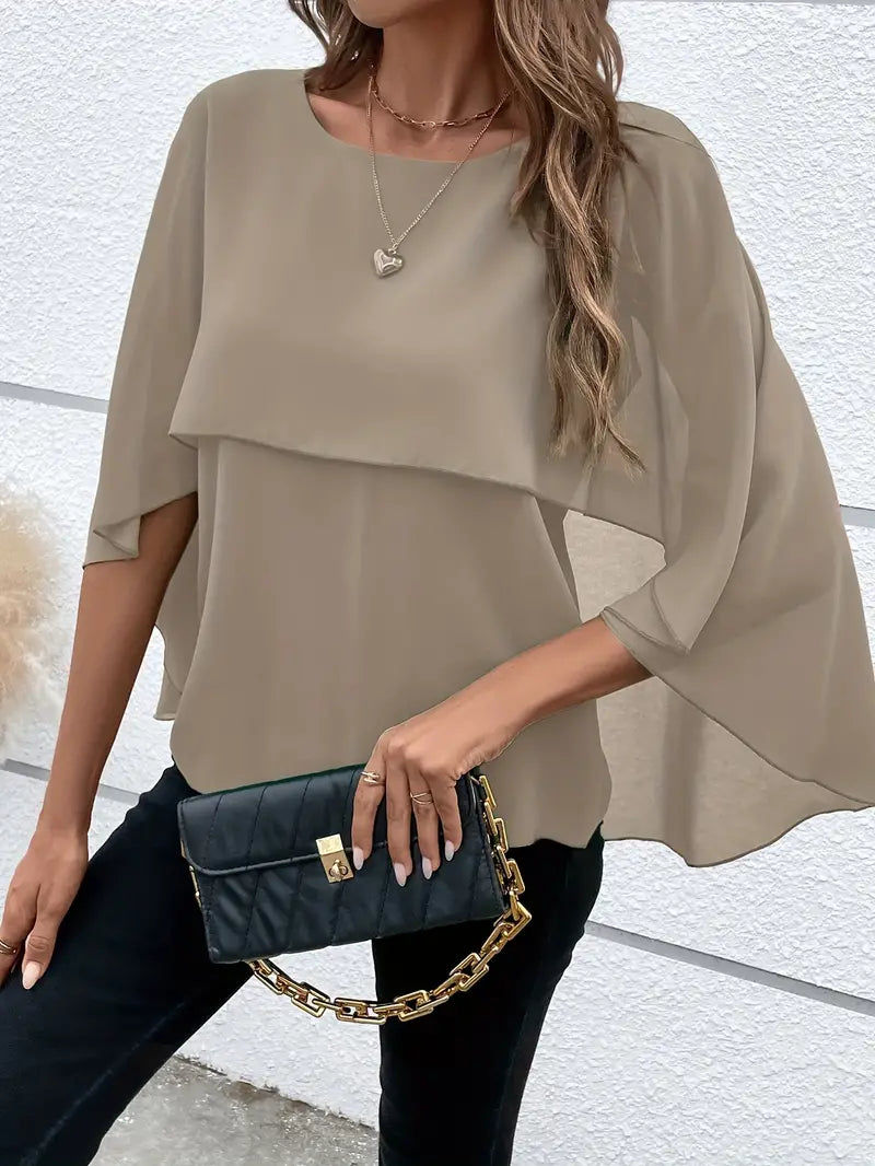 Valery - Elegante Bluse mit Umhangärmeln