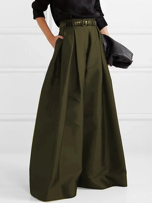 Kena - Solide Farbe Weites Bein Damen Hosen