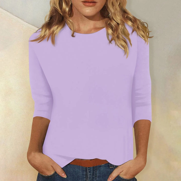 Torunn - Schwarzes Langarmshirt mit Rundhalsausschnitt