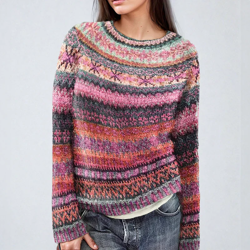 Lillymoda | Dalani - gestrickter gestreifter Winterpullover