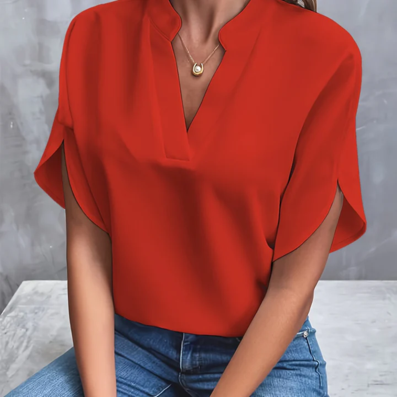 Sandra | Damen Kurzarm Bluse | Elegant