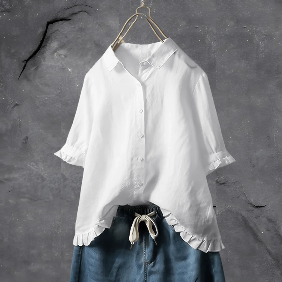Priska | Damen Kurzarm Bluse | Festliche