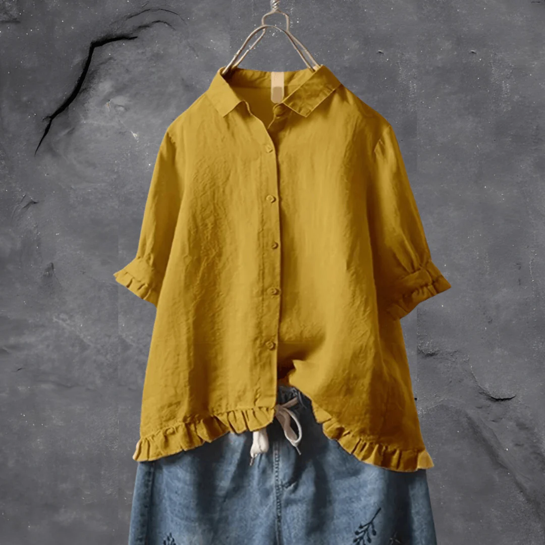 Priska | Damen Kurzarm Bluse | Festliche