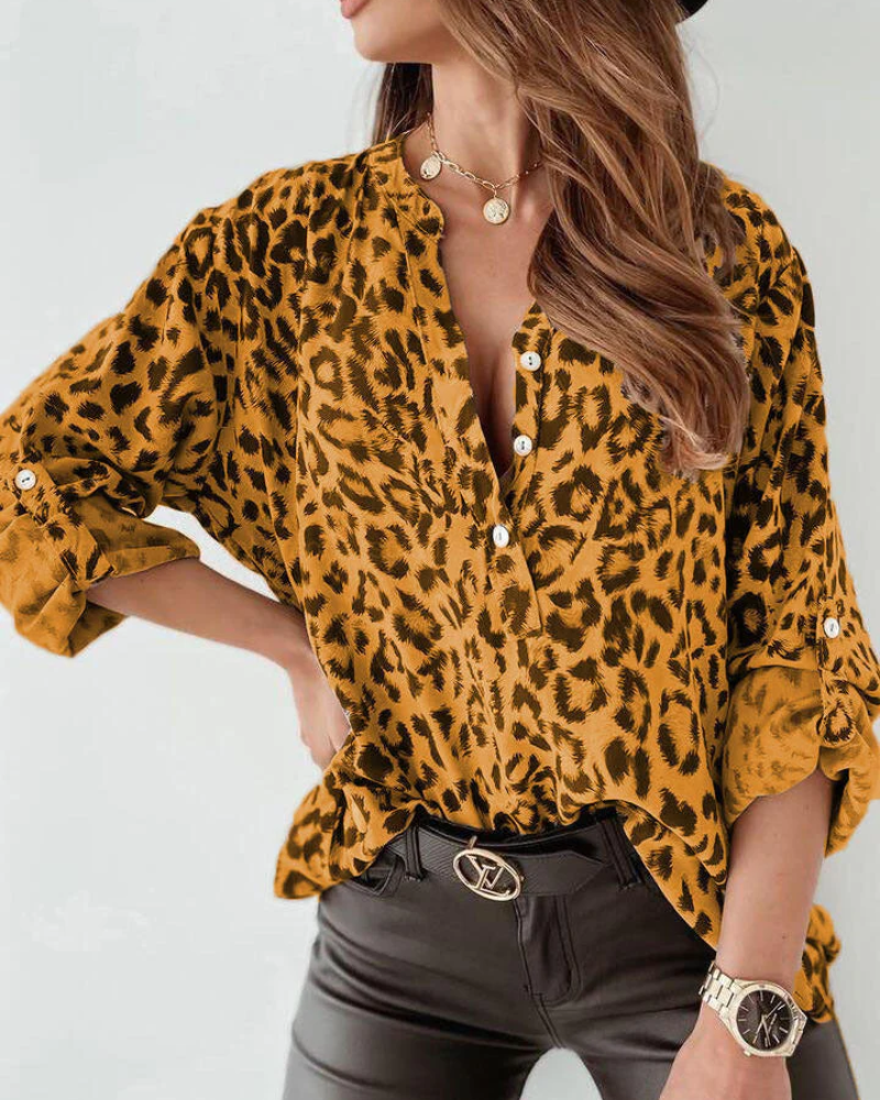 Yvonna | Damen Langarm Bluse | Ausgefallene