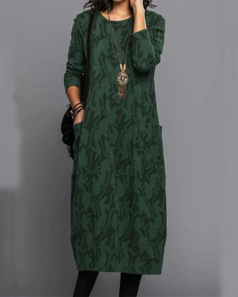 Alena | Damen Langarm Winterkleid | Midi