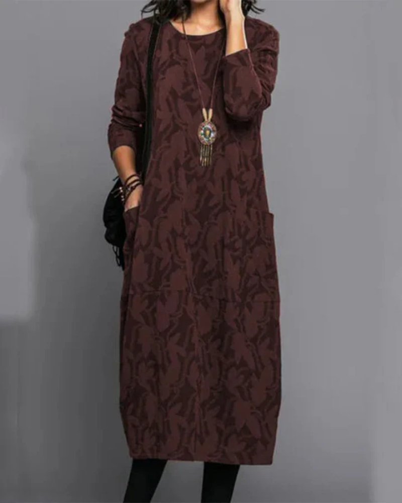 Alena | Damen Langarm Winterkleid | Midi