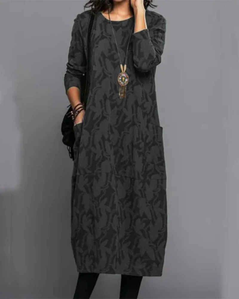 Alena | Damen Langarm Winterkleid | Midi